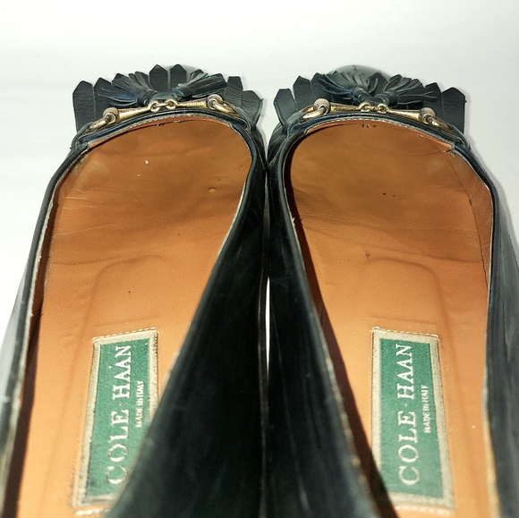 Cole Haan Tassel Loafers Vintage Women's Black Horse Bit Comfort Shoes Size 10B - Picture 8 of 13